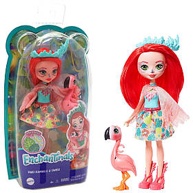 Лялька Енчантімалс «Enchantimals» - Фламінго Фенсі Флемінг і вихованець Сквош, 15 см (GFN42)
