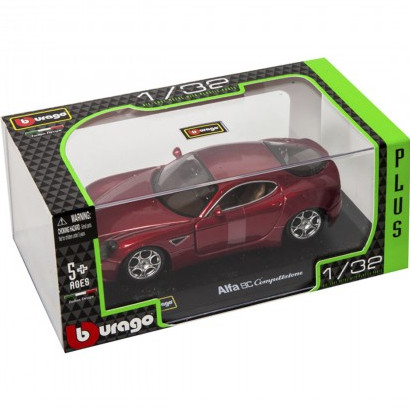 Машинка металева Alfa 8C Competizione "Bburago" Альфа 8С бордовий 12*3*6 см (18-43004), фото 1