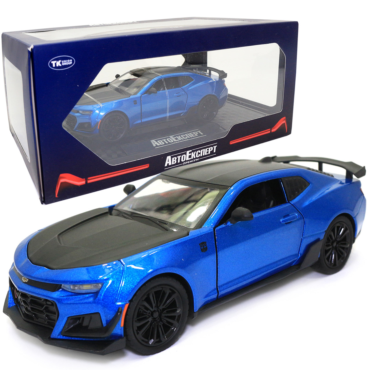 Машинка металева Chevrolet Camaro AutoExpert Шевроле Камаро синій звук світло 20*6*8 см (GT-0708), фото 1