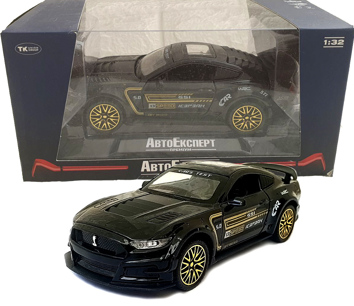Машинка металева Ford Mustang Shelby GT500 "AutoExpert Elite" Форд Мустанг шелбі GT500 чорний 16*6*5 см (GT-1712), фото 1