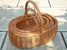 Набір плетених кошиків із 3шт. "гігант" Арт.016-3