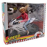 Лялька Defa Lucy на білому мотоциклі, 29 см, (8459), фото 2