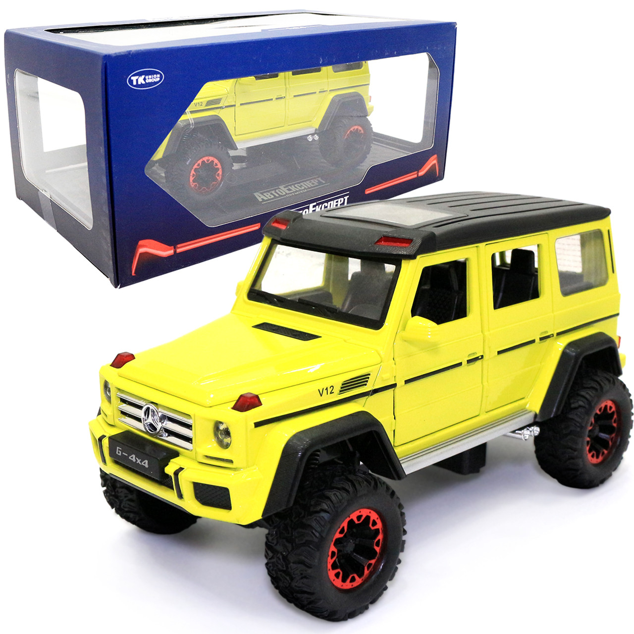 Машинка металева Mercedes Gelandewagen AutoExpert Мерседес Бенц Гелендваген жовтий 20*8*10 см (GT-1008), фото 1