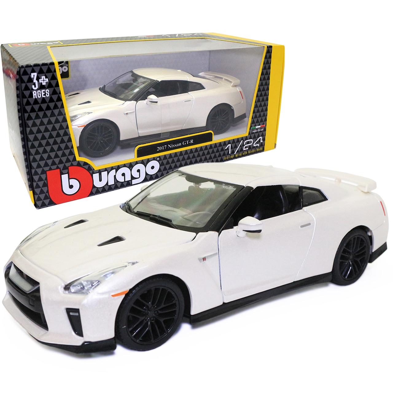 Машинка металева Nissan Gt-R «Bburago» Ніссан білий 8*19*6 см (18-21082), фото 1