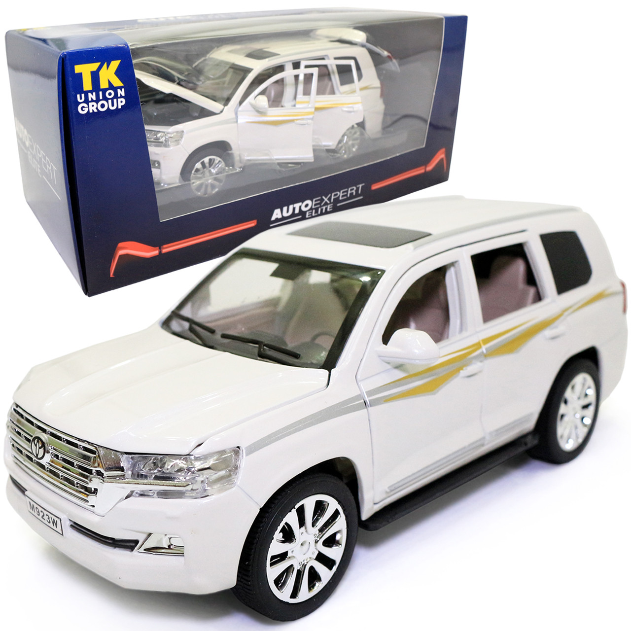 Машинка металева Toyota Land Cruiser AutoExpert Тойота джип білий звук світло 19*7*7 см (EL-6491), фото 1