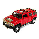 Машинка маталева дитяча Hummer H3 «Автопром» Хамер H3, червона, світ, звук, відкр. двері, баг., 15*6*6 см (68321), фото 3