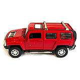 Машинка маталева дитяча Hummer H3 «Автопром» Хамер H3, червона, світ, звук, відкр. двері, баг., 15*6*6 см (68321), фото 4