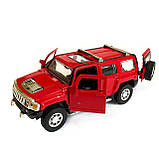 Машинка маталева дитяча Hummer H3 «Автопром» Хамер H3, червона, світ, звук, відкр. двері, баг., 15*6*6 см (68321), фото 7