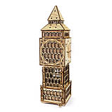 Дерев'яний 3D конструктор Годинник Світильник Скринька Tower Clock UnityWood 195 деталей 37,5*513*10,5 см (UW-013), фото 7