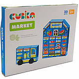 Дерев'яний іграшковий набір Cubika конструктор «Будиночок з автобусом», 33 деталі (15122), фото 3