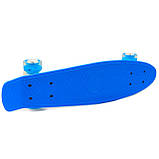 Пенні борд (скейт) синій з світяться колесами і ручкою. Безшумний Penny Board, 56 * 15 * 10 см, (MS 0848-5), фото 3