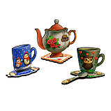 Гра сортер пазл «Веселе чаювання», дерев'яна іграшка, UBumblebees, 23 * 16 * 5 см, від 3 років, (ПСД191), фото 5