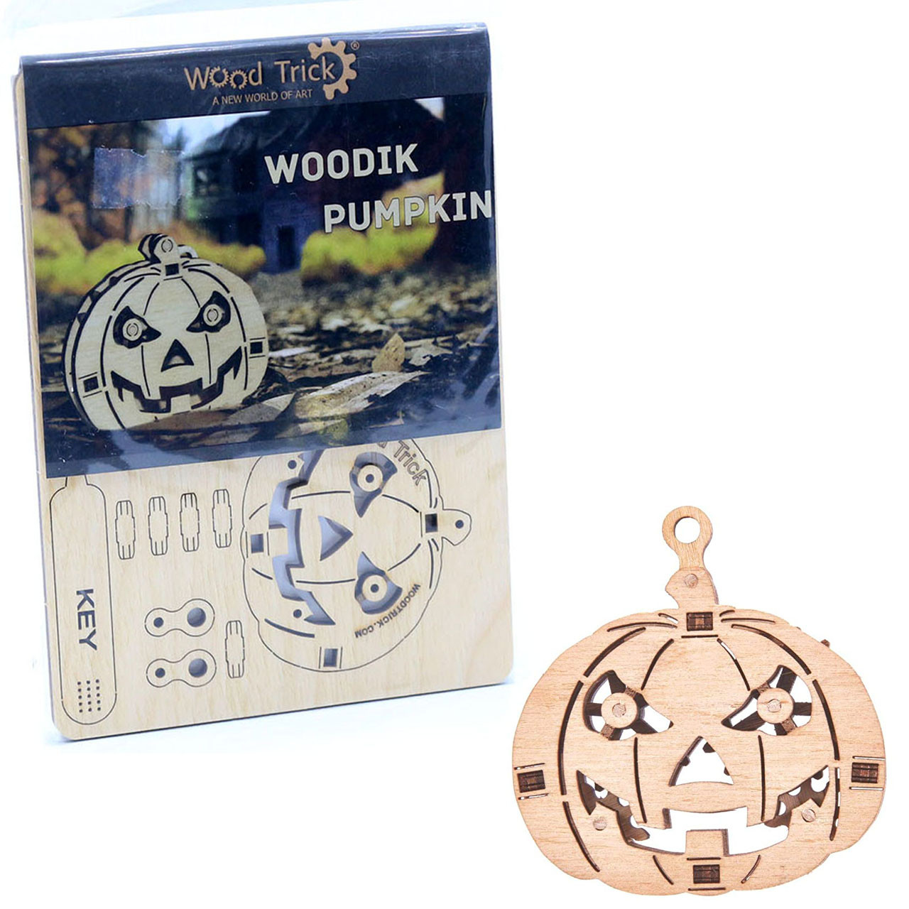 Дерев'яний конструктор Wood Trick Вудік гарбуз, 18 деталей. Техніка збірки - 3d пазл