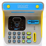 Іграшка скарбничка Банкомат, JY Toys, блакитний, 16х14х26 см (7010A). Сейф з кодом, фото 7