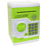 Іграшка скарбничка-сейф з кодом дитячий зелений від 3 років 13*18*14 см (WF-3001A), фото 2