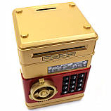 Іграшка скарбничка-сейф з кодом дитячий золотий, 13х13х19 см (MK 4523), фото 7