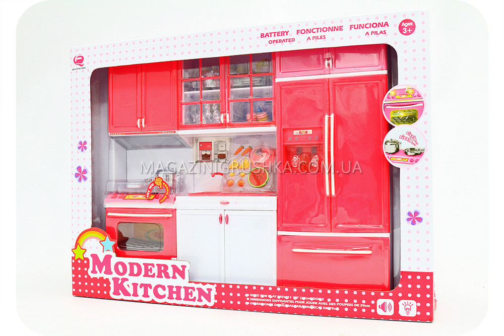 Кухня детская для кукол «Modern kitchen» (свет, звук) QF 26210 PW