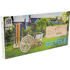Дерев'яний механічний конструктор Wood Trick Велосіпед.Техніка збірки - 3d пазл