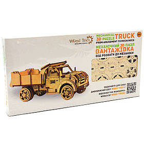 Дерев'яний механічний конструктор Wood Trick Вантажівка. Техніка складання 3d пазл