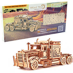 Дерев'яний механічний конструктор Wood Trick Тягач.Техніка збірки - 3d пазл