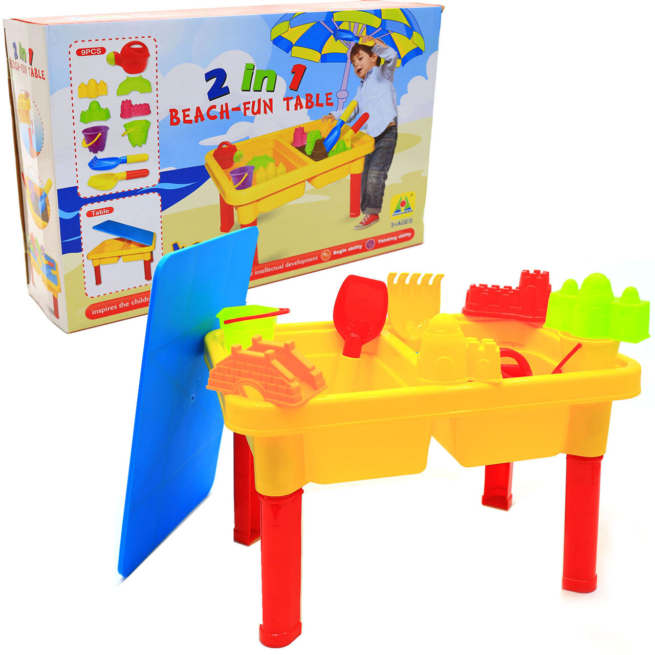 Ігровий дитячий beach-fun table пісочний столик 2в1, 45х28х31 см (M 0831 U / R)