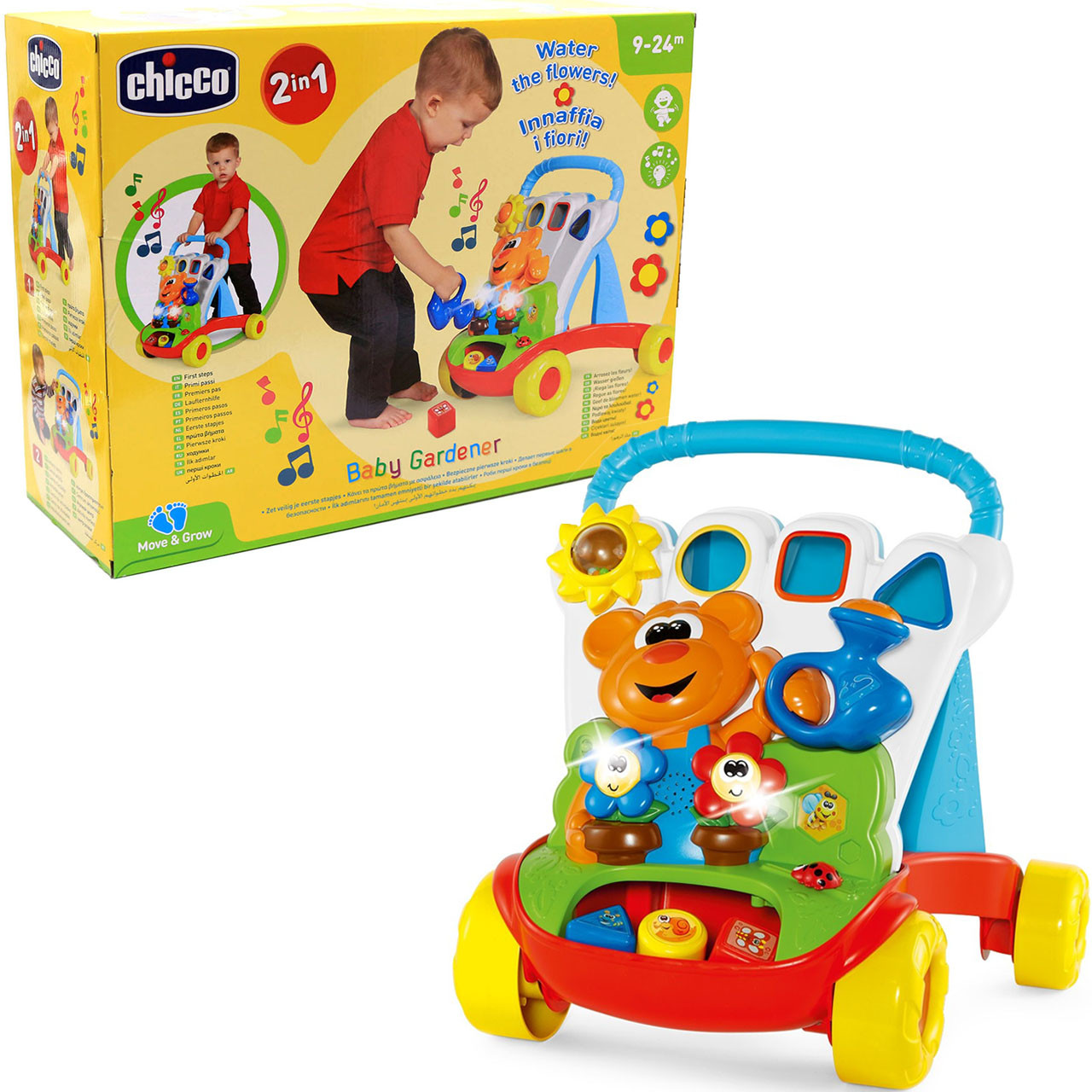 Игрушка ходунки детские Chicco «Baby Gardener» 2 в 1, световые и звуковые эффекты, (09793.00) - фото 1 - id-p1337423845