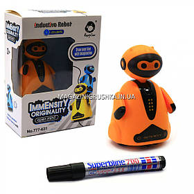 Індуктивна іграшка робот з індуктивним сенсором, 9 см, Оранжевий LED (777-631)