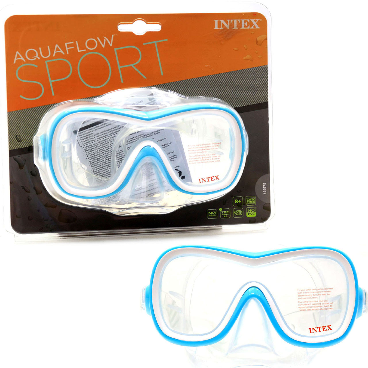 Маска для плавання Intex Wave Rider Masks блакитна (55978), фото 1