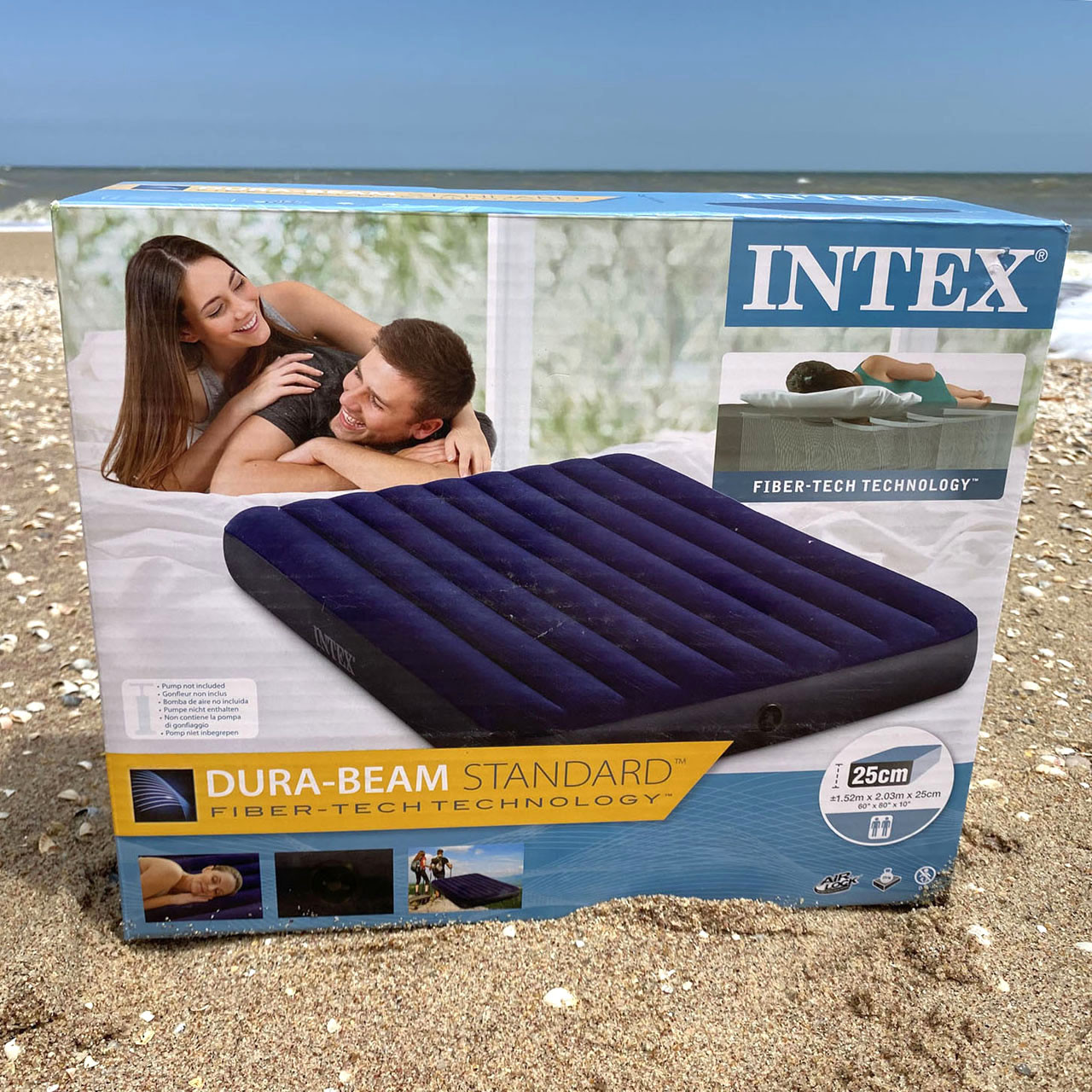 Матрац Intex надувний двомісний велюровий, ліжко 152х203х25 см (64759)
