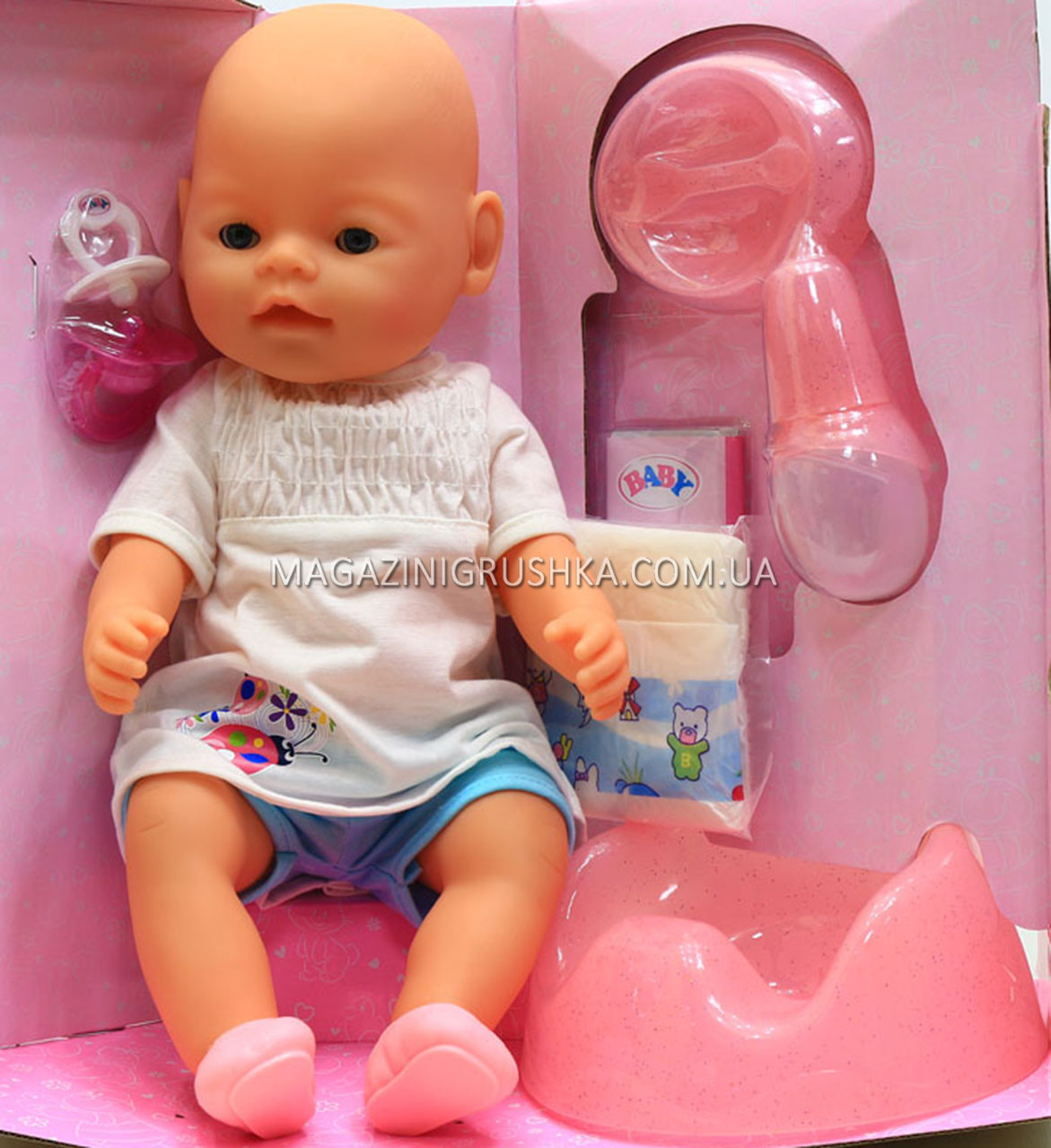 Интерактивная кукла Baby Born (беби бон). Пупс аналог с одеждой и аксессуарами 9 функций беби борн BB 8009-440 - фото 2 - id-p338887709