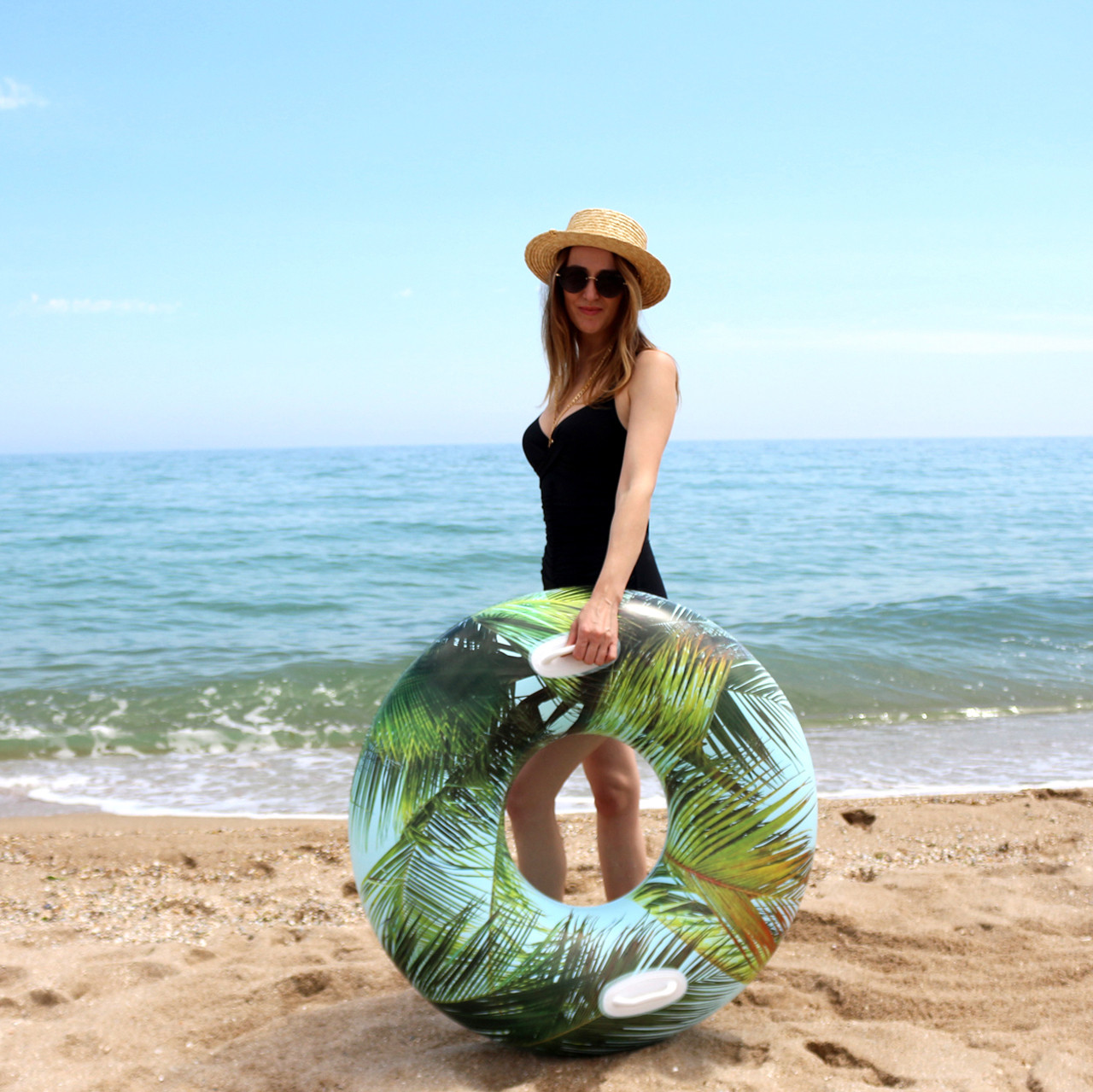 Надувний круг Intex Transparent Tube Пальми 97 см (58263)