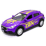 Машинка ігрова INFINITI QX30 «TechnoPark» GLAMCAR джип Інфініті метал фіолетовий 11*4*5 см (QX30-12GRL-PUR), фото 3
