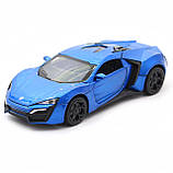 Дитяча машинка іграшкова Автопром «Lykan Hypersport» Синя, 14 см, світлові і звукові ефекти (32013), фото 5