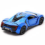 Дитяча машинка іграшкова Автопром «Lykan Hypersport» Синя, 14 см, світлові і звукові ефекти (32013), фото 6