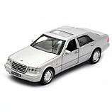 Дитяча машинка іграшкова Автопром «Mercedes» W140, 15 см, світло, звук, двері відчиняються, сірий (32014), фото 5