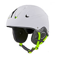 Шлем горнолыжный с механизмом регулировки MOON MS-6288 ABS p-p M 55-58 матовый Белый-салатовы GM, код: 2459129