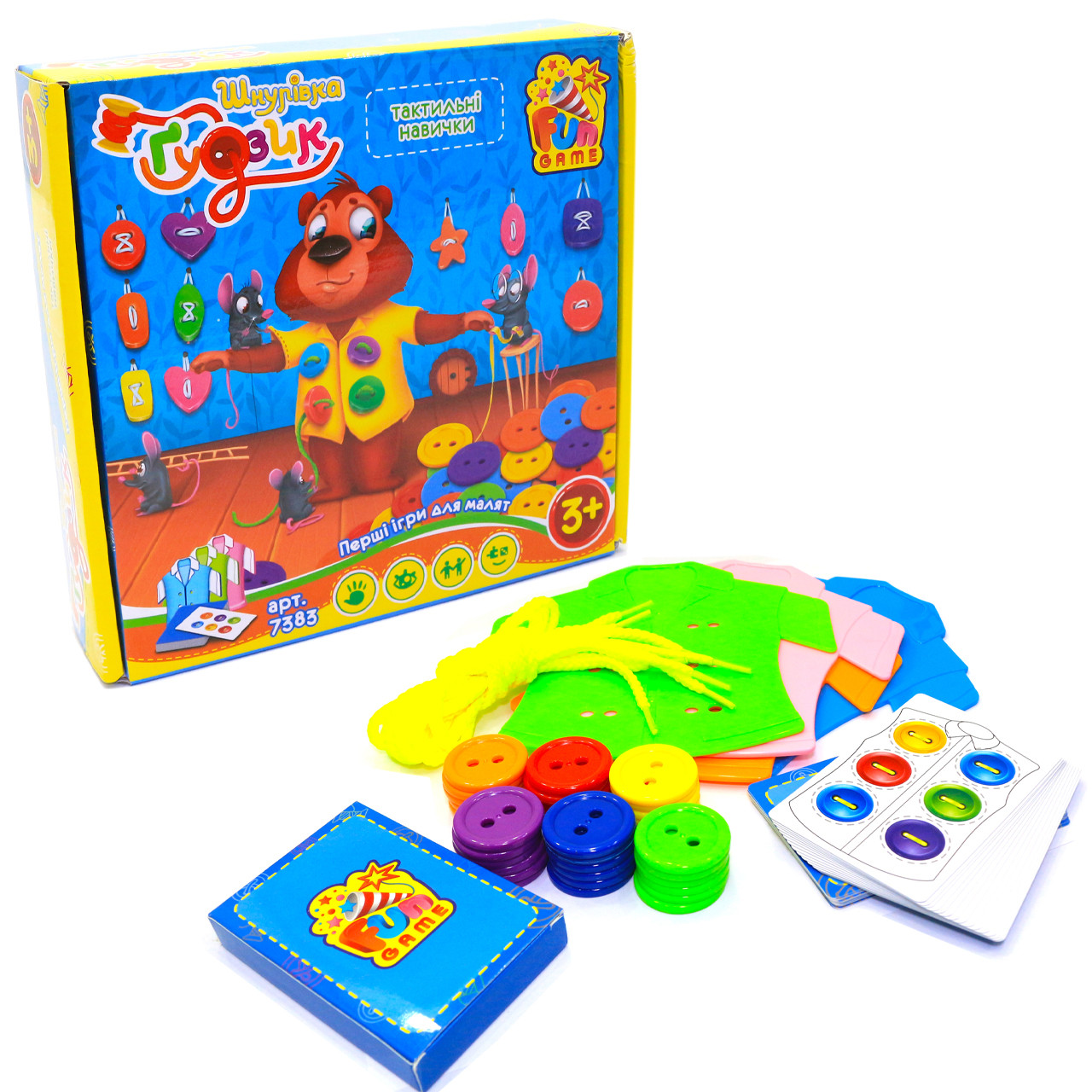 Настільна гра "Шнуровка і гудзик" Fun Game 22*22*6 см (7383), фото 1