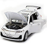 Машинка іграшкова Автопром BMW X7 метал, 16 см, білий, світло, звук, двері відчиняються (6612), фото 7