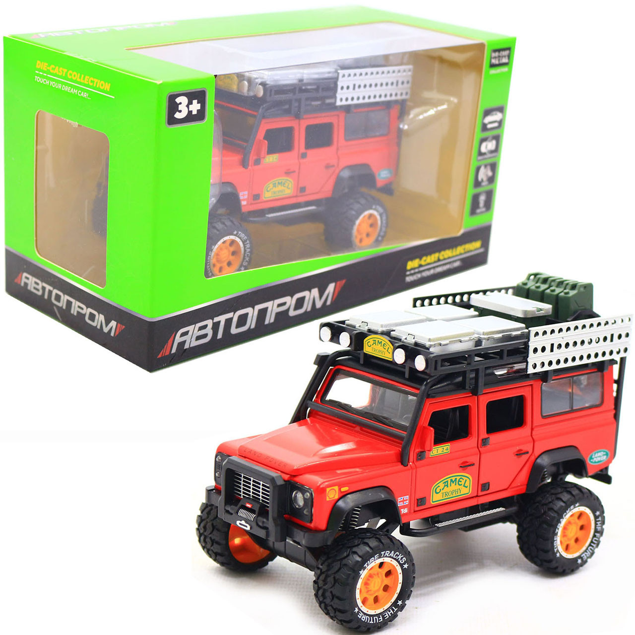 Машинка іграшкова Автопром Defender Червоний зі світловими і звуковими ефектами (7680)