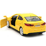 Машинка іграшкова Автопром Hyundai Elantra (Хюндай Елантра) метал, 11 см, жовтий (4343), фото 7
