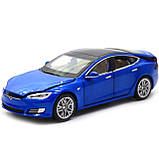 Машинка іграшкова Автопром Tesla метал, 14 см, синій, світло, звук, двері відчиняються (6614), фото 9