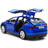 Машинка іграшкова Автопром Tesla метал, 16 см, синій, світло, звук, двері відчиняються (6603), фото 8