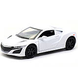 Машинка іграшкова Автопром «Acura NSX» метал, 14 см, біла (світло, звук, двері відчиняються) 6607, фото 6