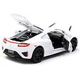 Машинка іграшкова Автопром «Acura NSX» метал, 14 см, біла (світло, звук, двері відчиняються) 6607, фото 8