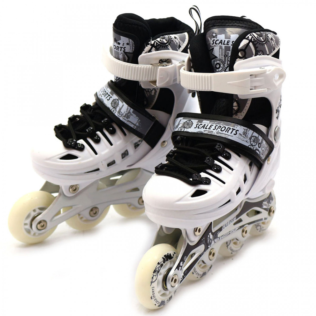 Дитячі ролики Scale Sports білі (розмір 31-34, метал, що світяться колеса ПУ) 1932601125-s, фото 1
