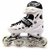 Дитячі ролики Scale Sports білі (розмір 31-34, метал, що світяться колеса ПУ) 1932601125-s, фото 4