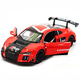 Машинка іграшкова Автопром «Audi R8 LMS» метал, 14 см, червона, світло, звук, двері відчиняються (7850), фото 7