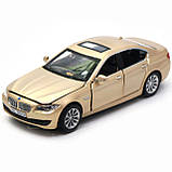 Машинка іграшкова Автопром «BMW 535» 1:32, 14 см, золотистий, світло, звук, двері відчиняються (6605), фото 5