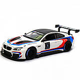 Машинка іграшкова Автопром «BMW M6 GT3» метал, 20 см, світло, звук, двері відчиняються (68255B), фото 4