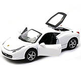 Машинка іграшкова Автопром «Ferrari 458» білий, 17х7х3 см (3201C), фото 7